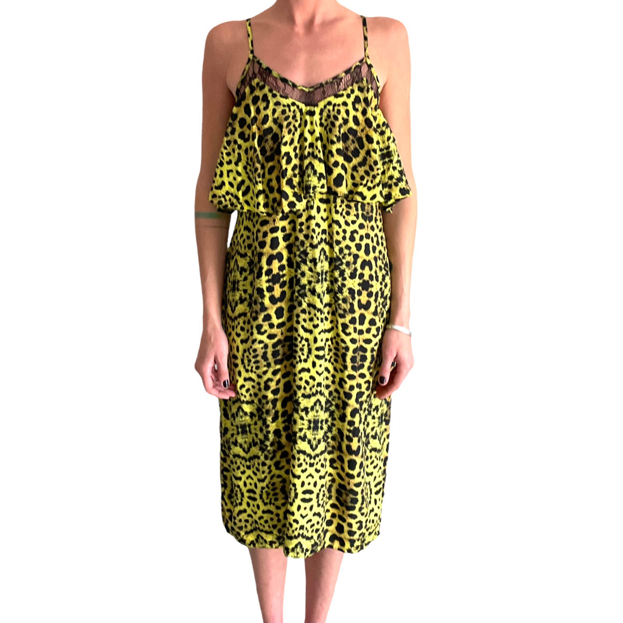 River Island Yellow Leopard Print Dress