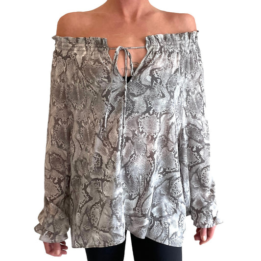 M&S Collection Snakeprint Off The Shoulder Top