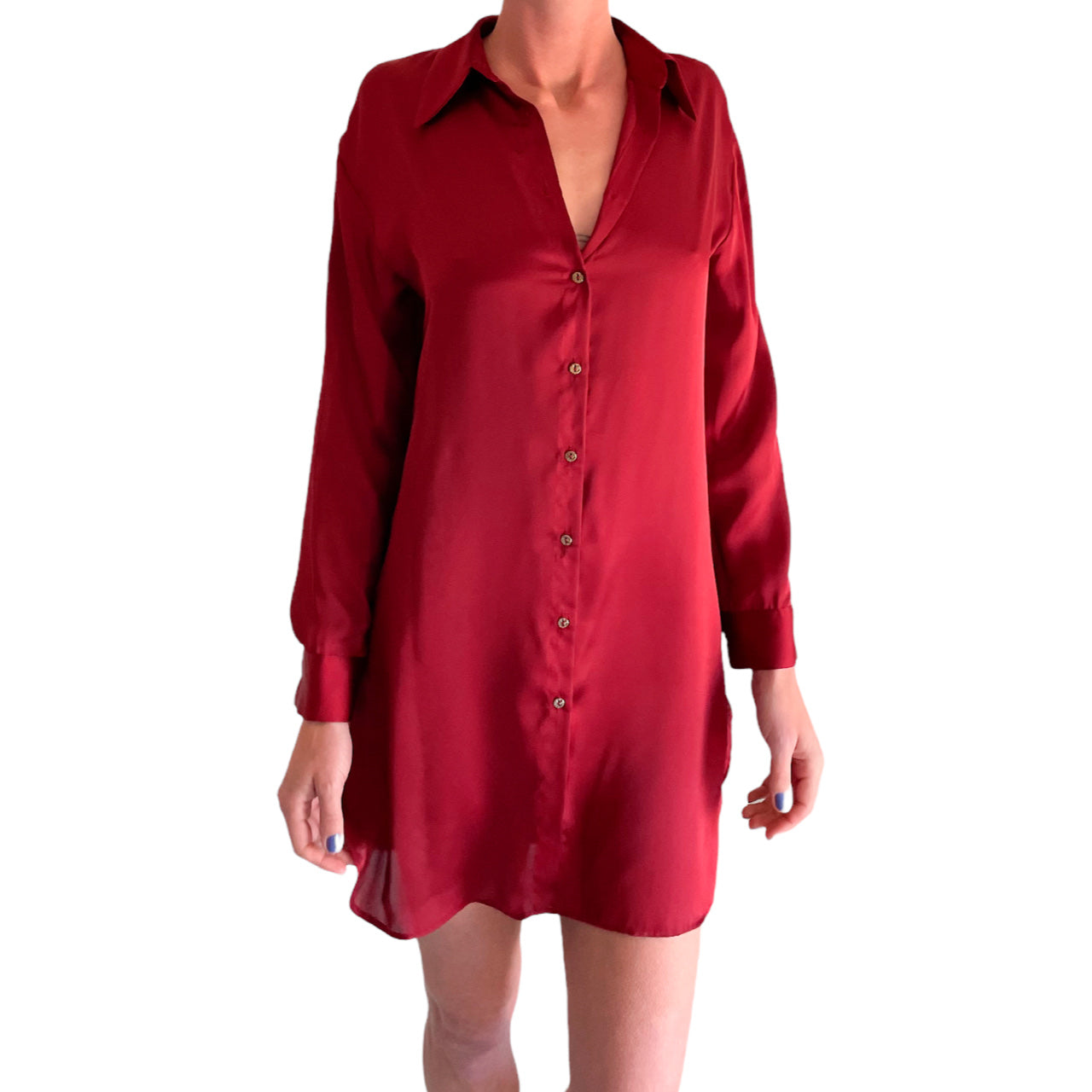 Zara Silky Shirt Dress